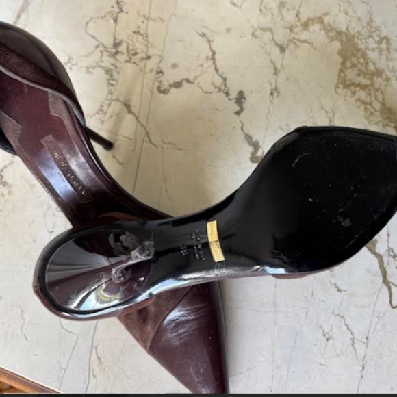 Authentic Giorgio Armani High Heel Shoes in Brown Leather and Suede - Unused - Picture 7 of 7